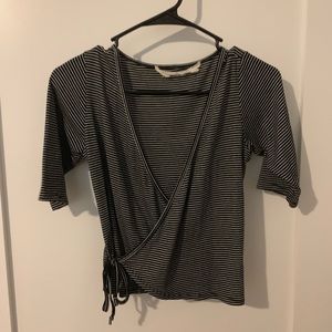 Striped wrap shirt from pac-sun